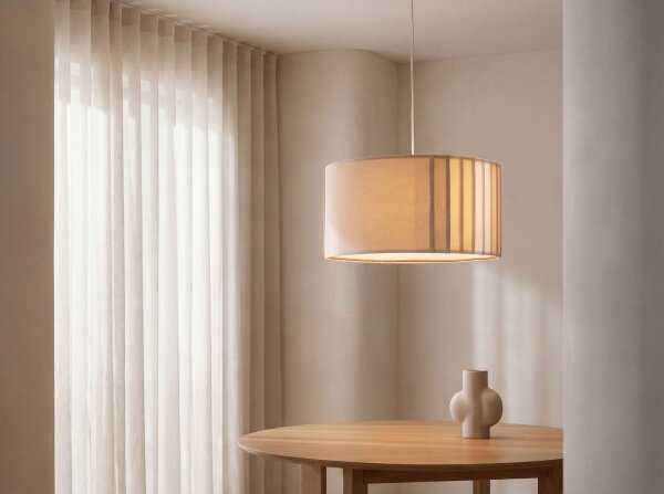 Závesné svietidlo STRIPES 1xE27/60W/230V, priemer 40 cm, béžové