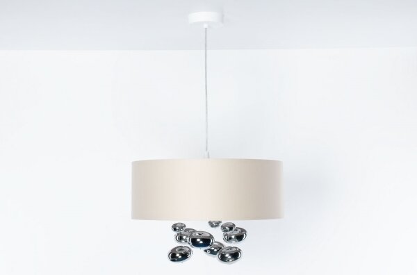 Závesný luster s lankom BUBBLE 1xE27/60W/230V pr. 40 cm béžová