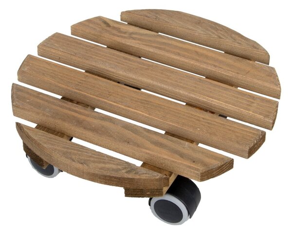 Drevený pojazdný podstavec pod kvetináč ø 29 cm (výška 8 cm) Indoor – Esschert Design
