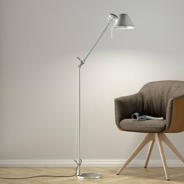 Artemide Tolomeo Lettura stojaca lampa, hliník, Hliník / sivá / zinok, Pracovňa / Kancelária, Hliník, Dizajn, Stojacie svietidlo