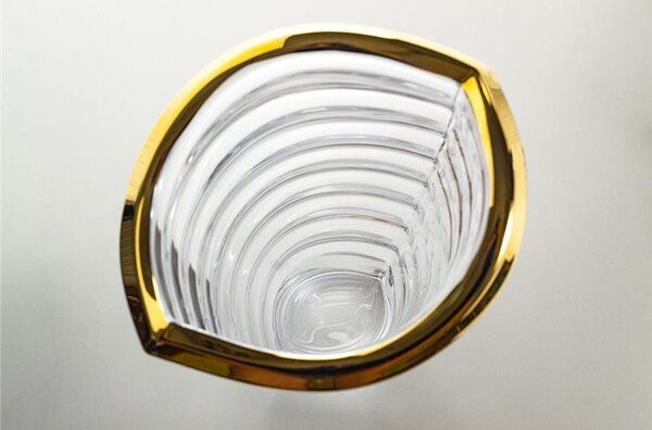 KRIŠTÁĽOVÁ VÁZA BOHEMIA PRESTIGE WAVE GOLD 340MM