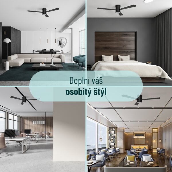 Noaton 15132BB Zoya, biela, stropný ventilátor so svetlom