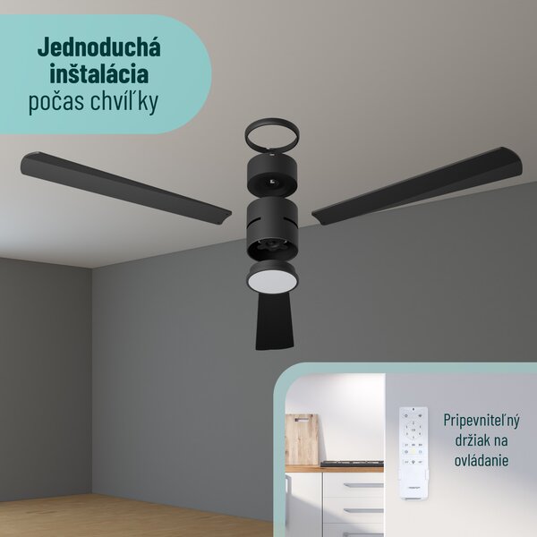 Noaton 15132BB Zoya, biela, stropný ventilátor so svetlom