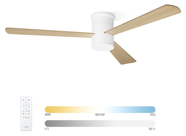 Noaton 15132WL Zoya, biela, stropný ventilátor so svetlom