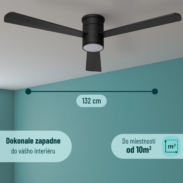 Noaton 15132BB Zoya, biela, stropný ventilátor so svetlom