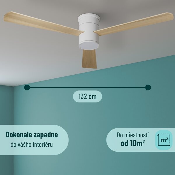 Noaton 15132WL Zoya, biela, stropný ventilátor so svetlom