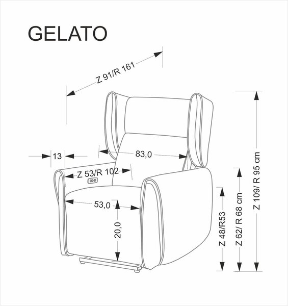 HALMAR Čalúnené polohovateľné kreslo GELATO sivé