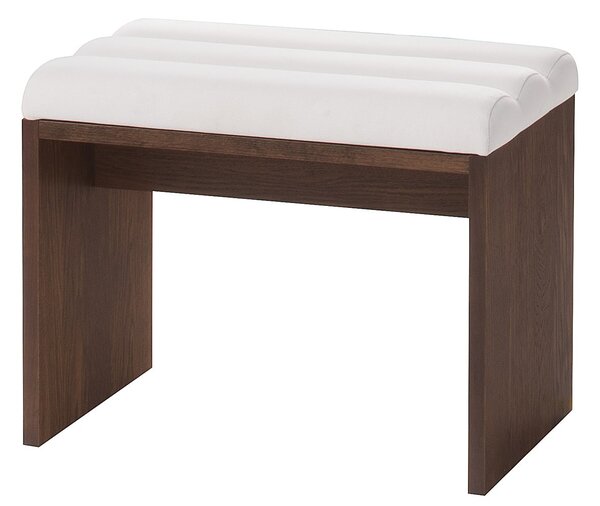 Szynaka Čalúnený taburet Porti 81 60 cm z masívu dub antický/svetlo béžový