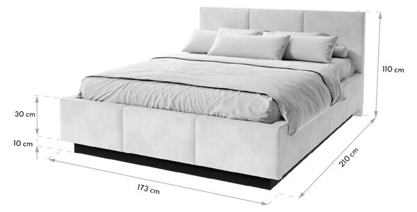 Čalúnená posteľ s vysokým čelom Avero 160x200 - krémová