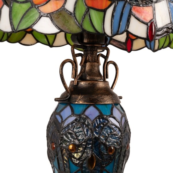 Brilagi - Tiffany vitrážová stolová lampa JUNGLE 1xE27/60W/230V + 1xE14/40W
