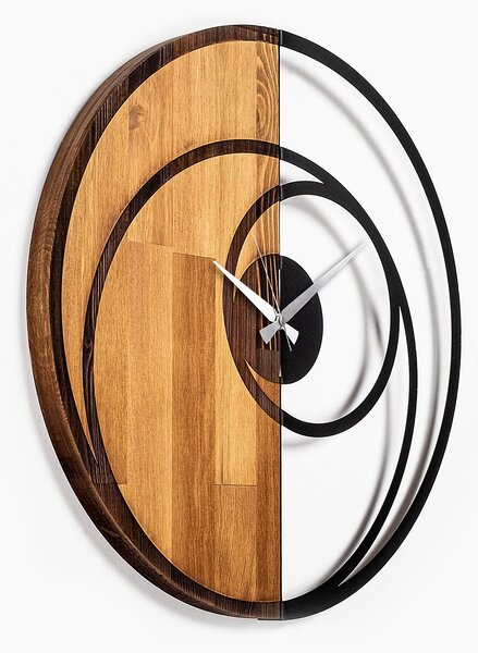 Wallity Dekoratívne nástenné hodiny WALLIE CIRCLE 56 cm orech/čierne