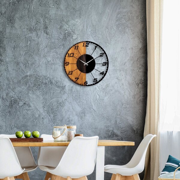 Wallity Dekoratívne nástenné hodiny WALLIE LINEAR 56 cm orech/čierne