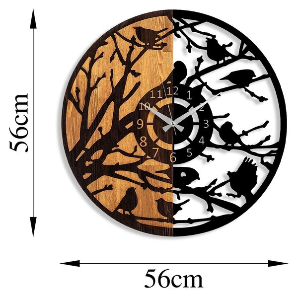 Wallity Dekoratívne nástenné hodiny WALLIE WOODEN 56 cm orech/čierne