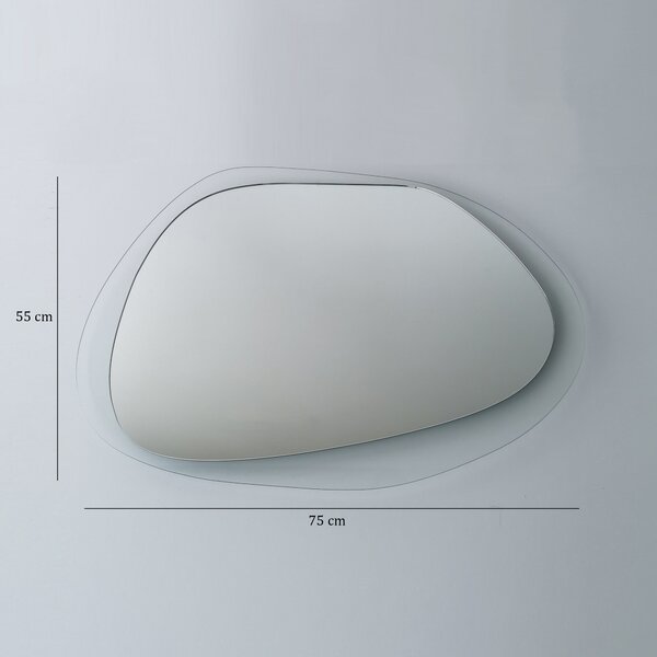 Kalune Design Dekoratívne nástenné zrkadlo Aqua 75x55 cm transparentné