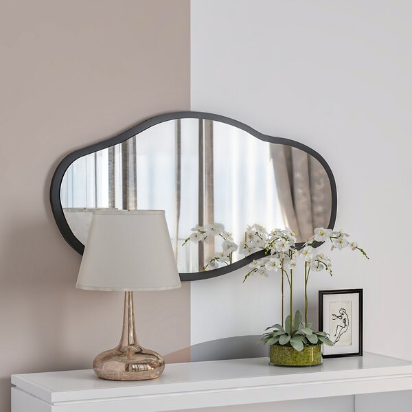 Kalune Design Dekoratívne nástenné zrkadlo Couldy 85x45 cm čierne