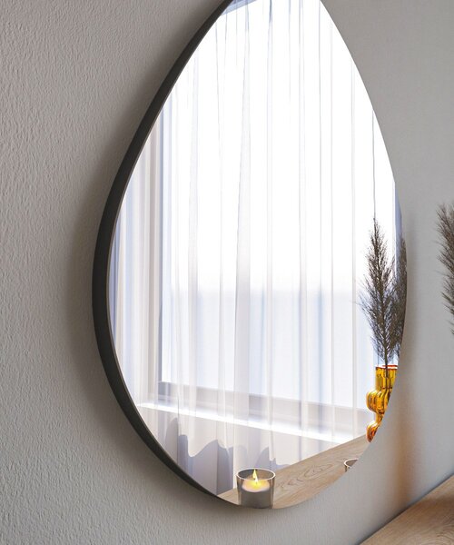 Kalune Design Dekoratívne nástenné zrkadlo Besso 60 cm čierne