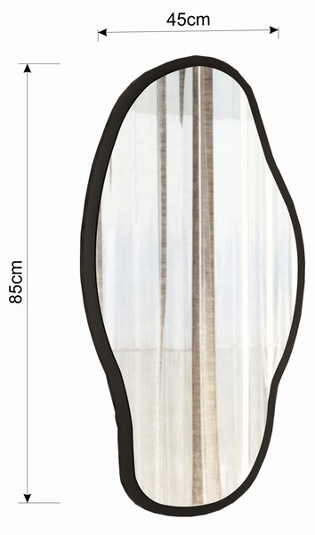 Kalune Design Dekoratívne nástenné zrkadlo Couldy 85x45 cm čierne