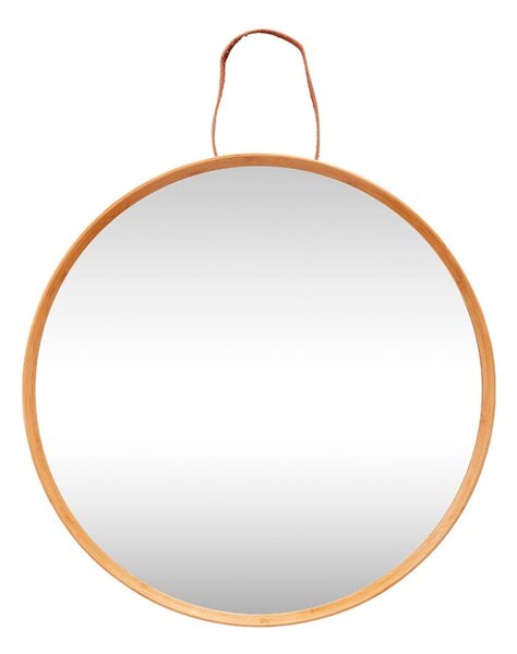 Nástenné zrkadlo s bambusovým rámom ø 60 cm Mood – Hübsch