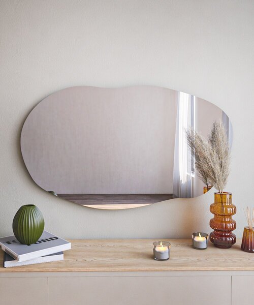 Kalune Design Dekoratívne nástenné zrkadlo Lossa 89x52 cm čierne