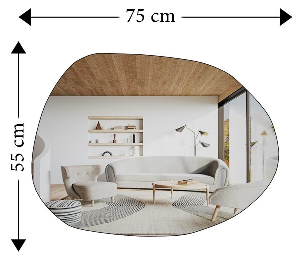Kalune Design Dekoratívne nástenné zrkadlo Liora 75x55 cm čierne