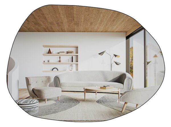 Kalune Design Dekoratívne nástenné zrkadlo Liora 75x55 cm čierne