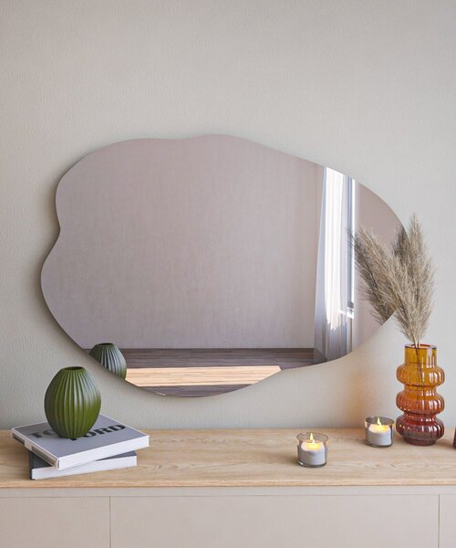 Kalune Design Dekoratívne nástenné zrkadlo Ohho 85x60 cm čierne