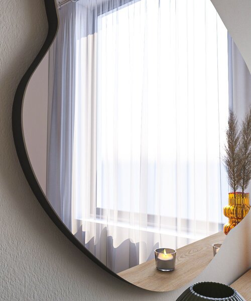 Kalune Design Dekoratívne nástenné zrkadlo Ohho 85x60 cm čierne