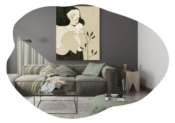 Kalune Design Dekoratívne nástenné zrkadlo Ohho 85x60 cm čierne