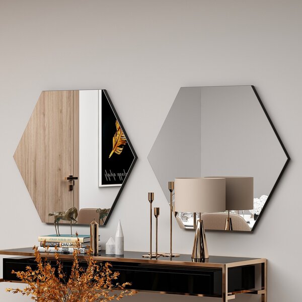 Kalune Design Dekoratívne nástenné zrkadlo Zeo 60x70 cm čierne
