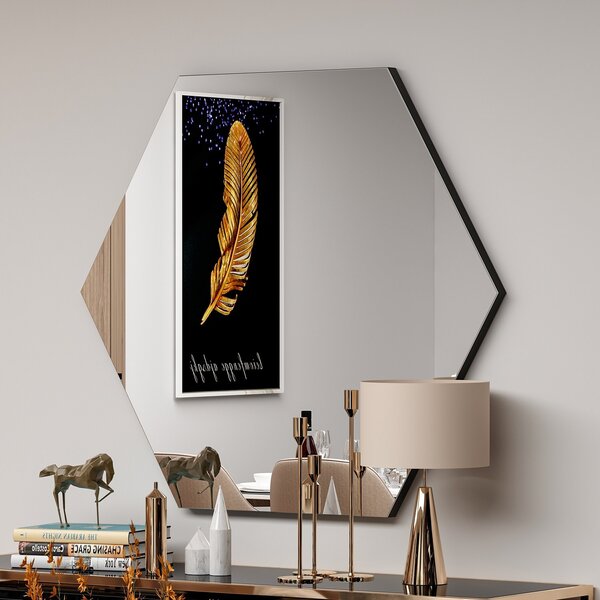 Kalune Design Dekoratívne nástenné zrkadlo Zeo 60x70 cm čierne