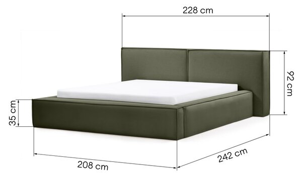 KK Čalúnená posteľ PAVLÍK 160x200 olivovo zelená