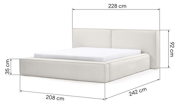 KK Čalúnená posteľ PAVLÍK 160x200 svetlo béžová