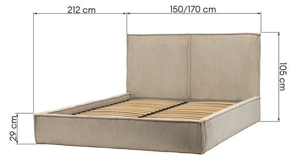 KK Čalúnená posteľ KORDULA 140x200 svetlo béžová