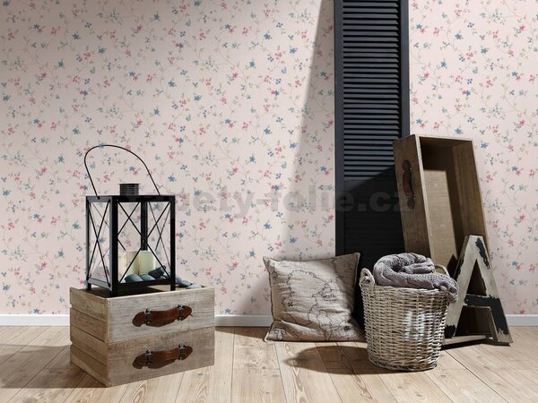 Vliesové tapety na stenu A.S. CRÉATION Maison Charme 39071-1 štylizované kvety na krémovom podklade rozměr 10,05 m x 0,53 m