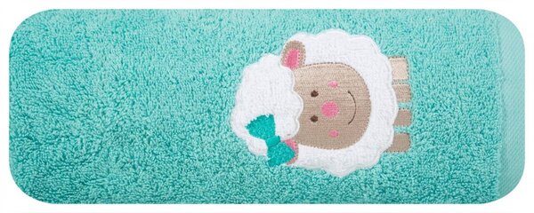 Eurofirany Detská bavlnená osuška BABY31 Ovečka 50x90 cm mätová