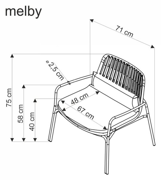 Halmar Záhradné kreslo MELBY biele