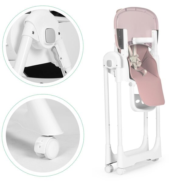 ECOTOYS Detská jedálenská stolička Kiddo ružová