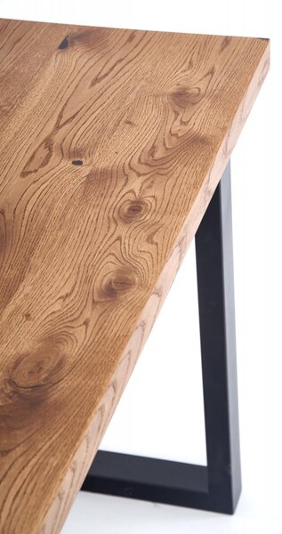 Halmar Rozkladací jedálenský stôl HORUS 126(206)x80 svetlý dub/čierny