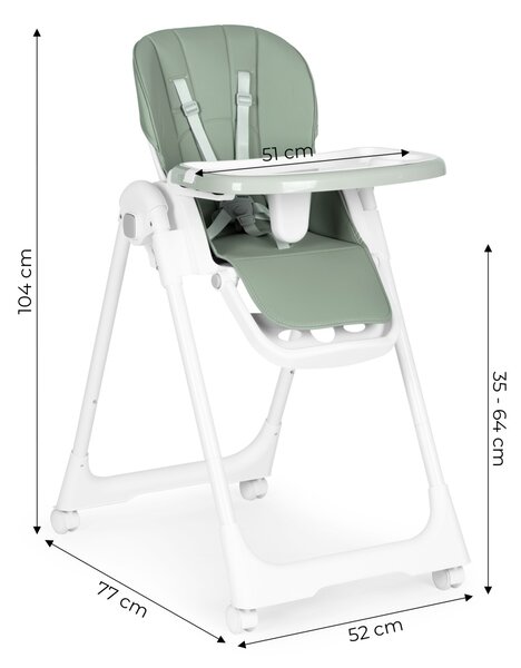 ECOTOYS Detská jedálenská stolička Kiddo zelená