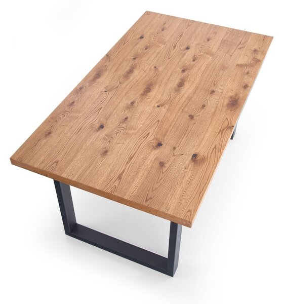 Halmar Rozkladací jedálenský stôl PEREZ 160(250)x90 svetlý dub/čierny