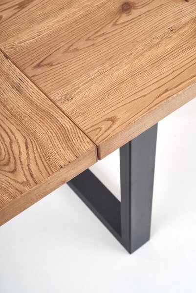 Halmar Rozkladací jedálenský stôl PEREZ 160(250)x90 svetlý dub/čierny