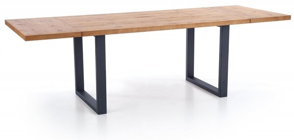 Halmar Rozkladací jedálenský stôl PEREZ 160(250)x90 svetlý dub/čierny
