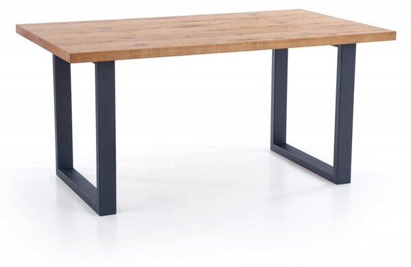 Halmar Rozkladací jedálenský stôl PEREZ 160(250)x90 svetlý dub/čierny