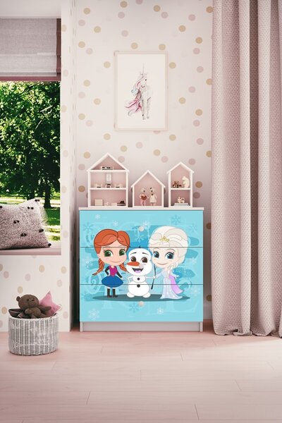 Kocot kids Detská komoda BABYDREAMS Ľadové kráľovstvo biela