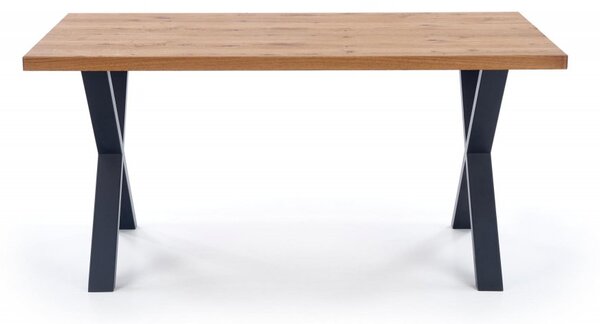 Halmar Rozkladací jedálenský stôl XAVIER 160(250)x90 svetlý dub/čierny
