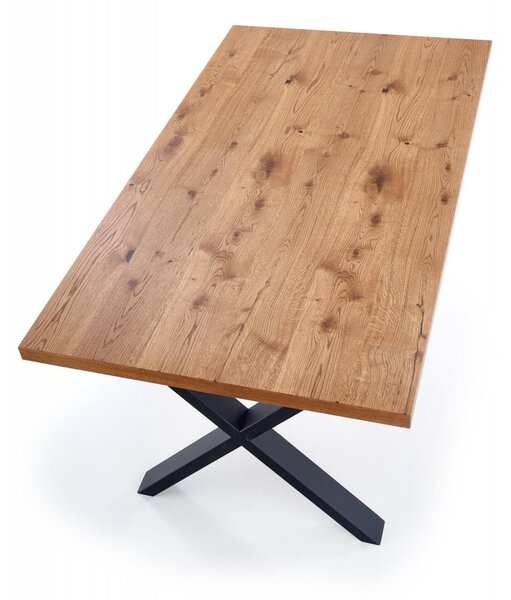 Halmar Rozkladací jedálenský stôl XAVIER 160(250)x90 svetlý dub/čierny