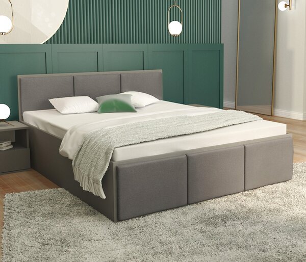 Manželská posteľ PANAMA T 180x200 so zdvíhacím kovovým roštom ŠEDÁ