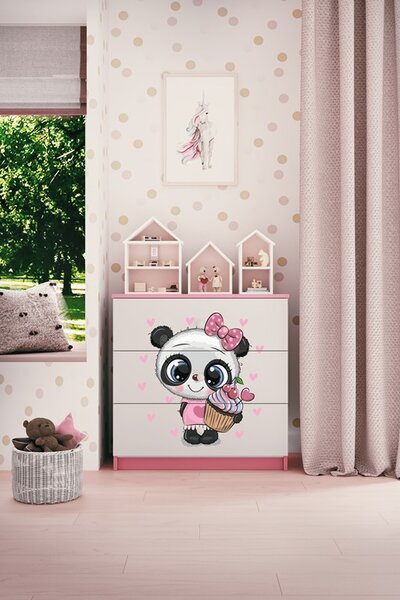 Kocot kids Detská komoda BABYDREAMS Panda ružová