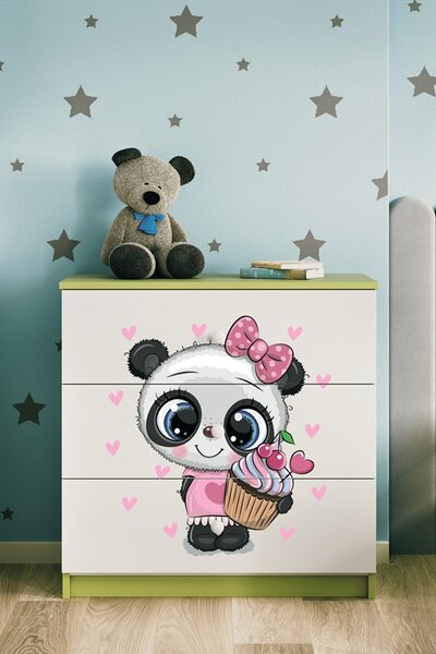 Kocot kids Detská komoda BABYDREAMS Panda zelená