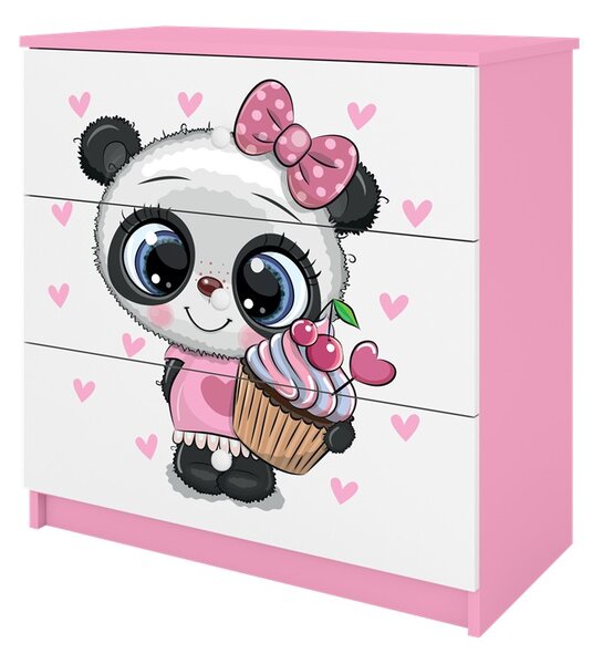 Kocot kids Detská komoda BABYDREAMS Panda ružová